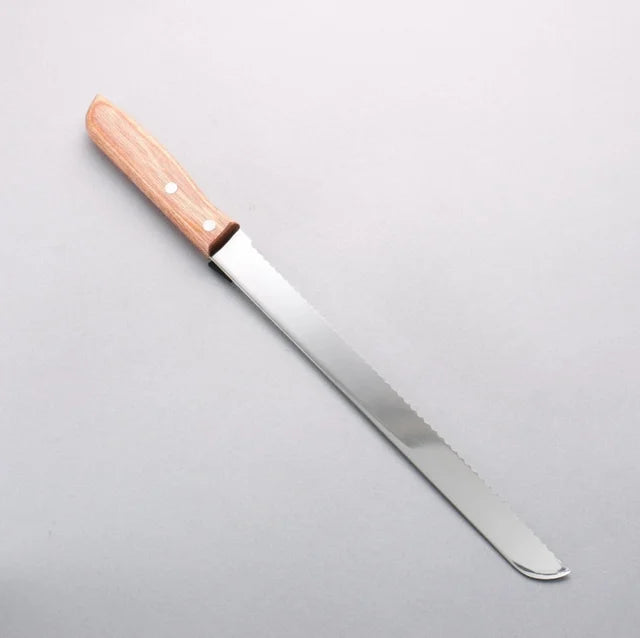 Kanetsune 555 Series DSR-1K6 Bread Slicer 250mm Red Pakka wood Handle