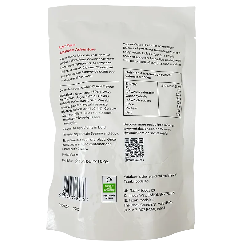 Yutaka Wasabi Peas 100g
